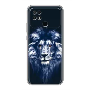 Чехол со Львом для Xiaomi POCO C40 (VPrint) (Синий Лев)