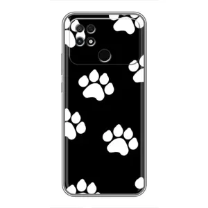 Чехлы с собаками для Xiaomi POCO C40 (VPrint) (Следы собаки)