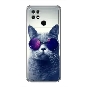 Чехол с принтом для Xiaomi POCO C40 (AlphaPrint) Модные коты (Стильный кот)