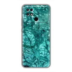 Мраморный чехол на Xiaomi POCO C40 (VPrint) (Зеленый мрамор)