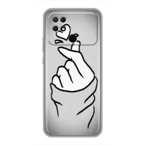 Чехол с принтом для Xiaomi POCO C40 (AlphaPrint - Знак сердечка) (Значок Love)