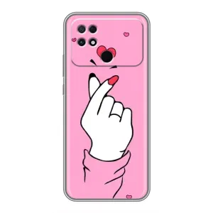 Чехол с принтом для Xiaomi POCO C40 (AlphaPrint - Знак сердечка) (Знак Love)