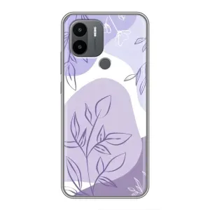 Силконовий чохол з принтом в квітах на Xiaomi Poco C50 (Фіолетове листя абстракція)