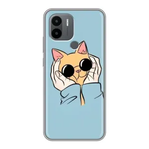 Чохол на Ксяомі ПОКО С50 з Котиками (VPrint) (Котик в окулярах)
