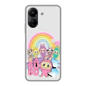 Чехол с Лабубу на Xiaomi POCO C65 (Фон Лабубу)