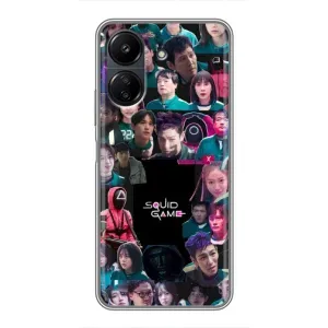 Чехол Гра в кальмара для Xiaomi POCO C65 (Коллаж Игра кальмара)