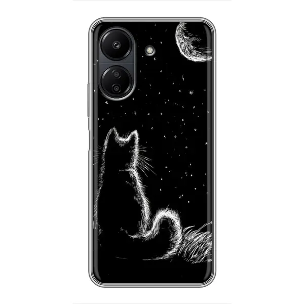 Чехол с принтом «Котик и луна» для Xiaomi POCO C65