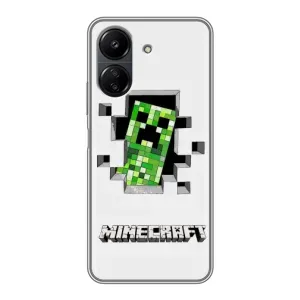 Чохол Майнкрафт на Xiaomi POCO C65 (AlphaPrint) Minecraft (кріпер Майнкрафт)