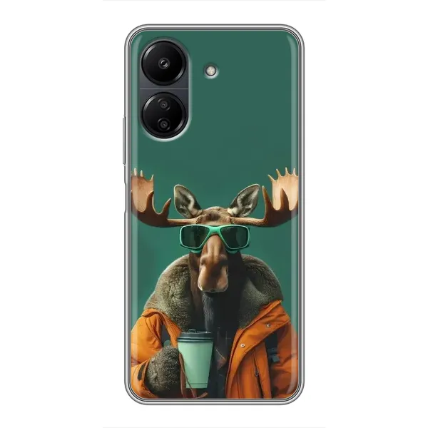 Чехол с принтом «Лось с кофе» для Xiaomi POCO C65
