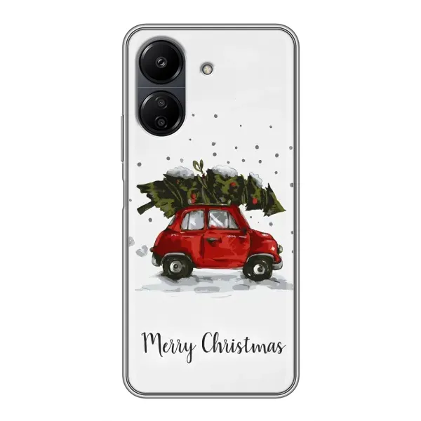 Чохол з принтом «Авто з ялинкою» для Xiaomi POCO C65