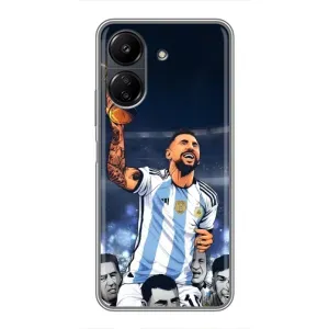 Чехлы для Xiaomi POCO C65 (Leo чемпион) (AlphaPrint) (Месси с кубком)