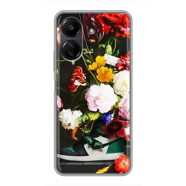 Чехол с принтом «Nike цветы» для Xiaomi POCO C65