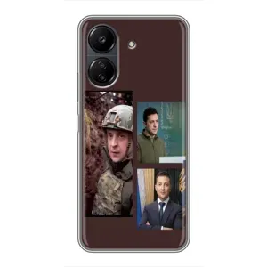 Чехол для Xiaomi POCO C65 (AlphaPrint - с принтом Зеленского) (Президент)