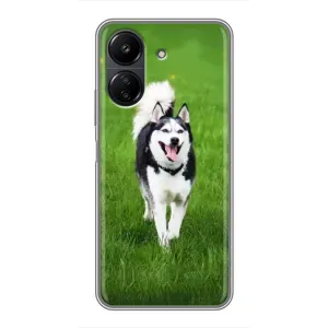 Чехол с Хаски для Xiaomi POCO C65 - (AlphaPrint) (Радостный Хаски)