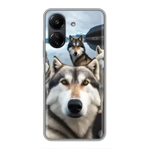 Чехол с Хаски для Xiaomi POCO C65 - (AlphaPrint) (Селфи ХАски)