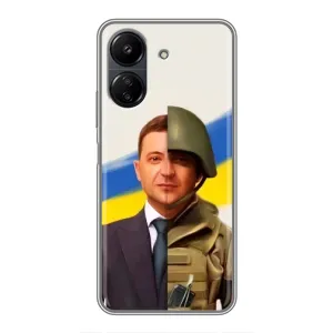 Чехол для Xiaomi POCO C65 (AlphaPrint - с принтом Зеленского) (Зеленский солдат)