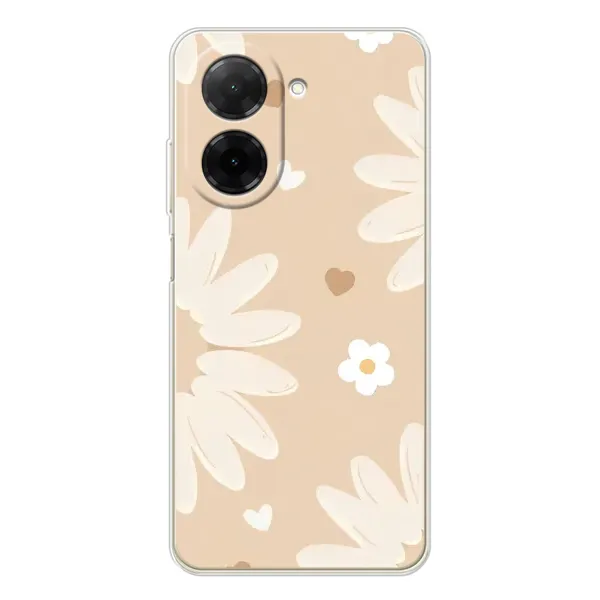 Чехол с принтом «Бежевые цветы» для Xiaomi Poco C71