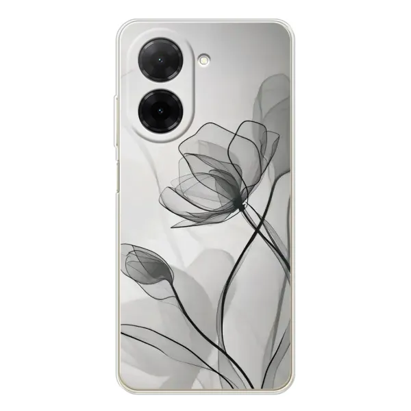 Чехол с принтом «Черные цветы» для Xiaomi Poco C71