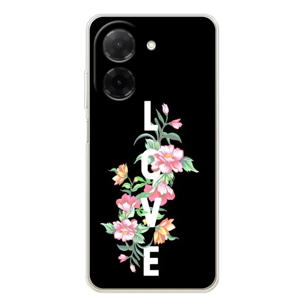 Чохол з принтом «Квіти LOVE» для Xiaomi Poco C71 Чохол з принтом «Квіти LOVE» для Xiaomi Poco C71