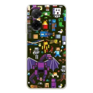 Чехол Майнкрафт на Xiaomi Poco C71 (AlphaPrint) Minecraft (Коллаж Майнкрафт)