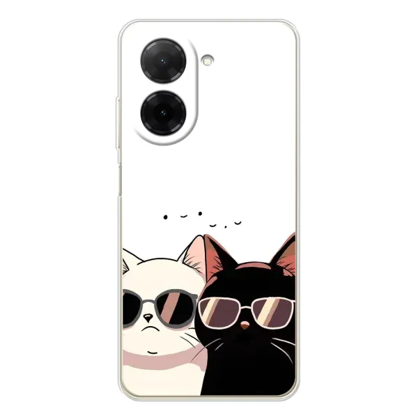 Чохол з принтом «Коти в окулярах» для Xiaomi Poco C71 Чохол з принтом «Коти в окулярах» для Xiaomi Poco C71