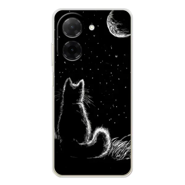Чехол с принтом «Котик и луна» для Xiaomi Poco C71 Чехол с принтом «Котик и луна» для Xiaomi Poco C71