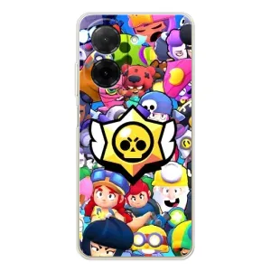 Чехол для Xiaomi Poco C71 Бравл Старс (VPrint) (Лого Brawl Stars)