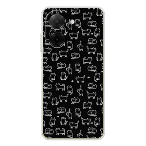 Чехол с принтом для Xiaomi Poco C71 (AlphaPrint) Модные коты (Меленькие котики)