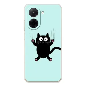 Чехол с принтом для Xiaomi Poco C71 (AlphaPrint) Модные коты (Падающий кот)