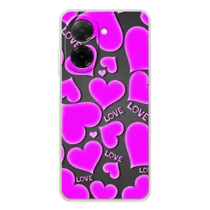 Чехлы для любимой на Поко С71 (VPrint) (Pink hearts)