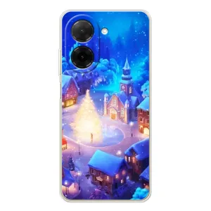Рождественские Чехлы для Xiaomi Poco C71 (VPrint) (Рождественский город)