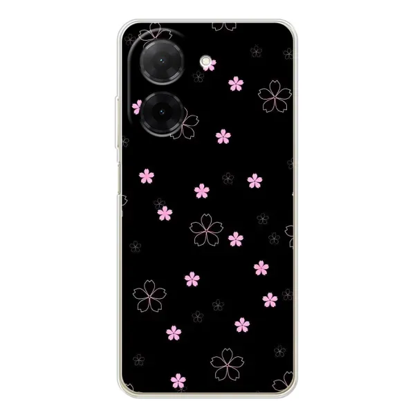 Чехол с принтом «Розовые цветы на черном» для Xiaomi Poco C71 Чехол с принтом «Розовые цветы на черном» для Xiaomi Poco C71