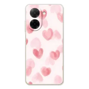 Чехол с розовым рисунком для Xiaomi Poco C71 (Розовые сердечки)