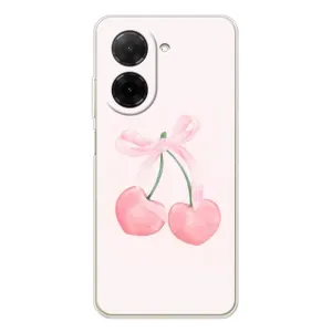 Чехол с розовым рисунком для Xiaomi Poco C71 (Розовые вишни)