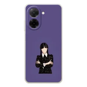 Чехлы Венсдей на Xiaomi Poco C71 Уэнсдей (AlphaPrint) (Уэнздей в черном)
