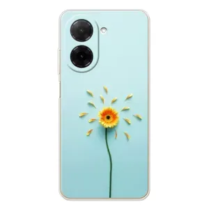 Чохли з квітами для Xiaomi Poco C71 (VPrint) (Жовта квітка)