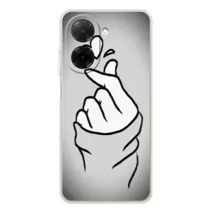 Чехол с принтом для Xiaomi Poco C71 (AlphaPrint - Знак сердечка) (Значок Love)