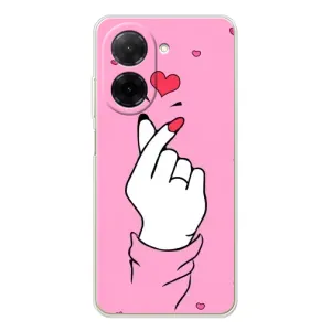 Чехол с принтом для Xiaomi Poco C71 (AlphaPrint - Знак сердечка) (Знак Love)