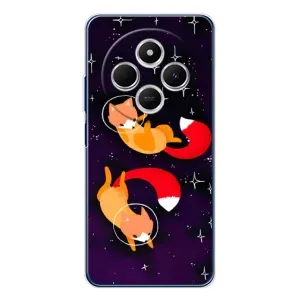 Чехлы с картинкой Лисички для Xiaomi Poco C75 (VPrint) (Лисички космонавты)