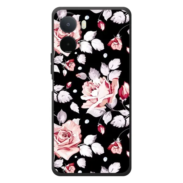 Чехол с принтом «Цветочки на черном» для Xiaomi Poco C81 Pro