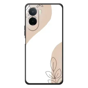 Силконовий чохол з принтом в квітах на Xiaomi Poco C81 Pro (Нюдова гілочка абстракція)
