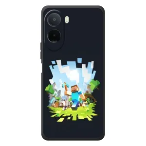 Чехол Майнкрафт на Xiaomi Poco C81 Pro (AlphaPrint) Minecraft (персонажи Minecraft)