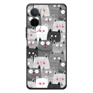 Чехлы с Котиками для Xiaomi Poco C81 Pro (VPrint) (Рисованные котики)