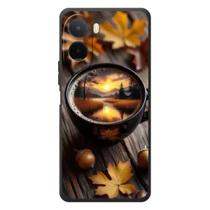 Чохол з унікальним дизайном 'Осінь з кавою' для Xiaomi Poco C81 Pro (Темна кава)