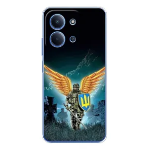 Чехлы с картинкой ЗСУ для Xiaomi Poco C85 (AlphaPrint) (Солдат ЗСУ)
