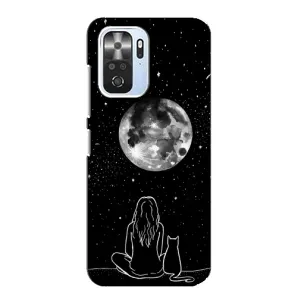Чехол с рисунком кот на Xiaomi POCO F3 (Девушка с котом)