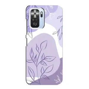 Силконовий чохол з принтом в квітах на Xiaomi POCO F3 (Фіолетове листя абстракція)
