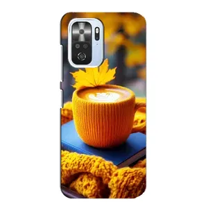 Чехол с уникальным дизайном «Осень с кофе» для Xiaomi POCO F3 (Кофе на желтом пледе)