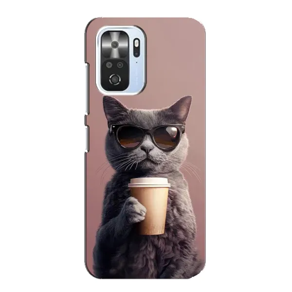 Чехол с принтом «Кот с кофе» для Xiaomi POCO F3