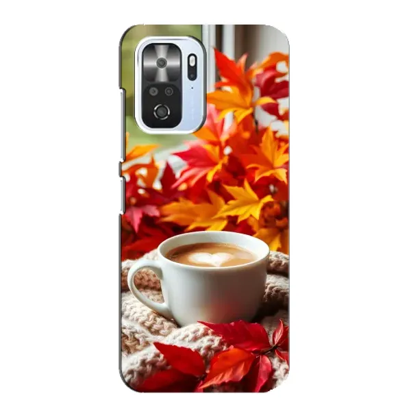 Чехол с принтом «Кофе и листья» для Xiaomi POCO F3 Чехол с принтом «Кофе и листья» для Xiaomi POCO F3
